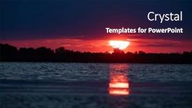  Presentation with danube delta - PPT theme enhanced with beautiful-sunset-landscape and a navy blue colored foreground