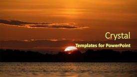  Presentation with danube delta - PPT theme featuring beautiful-sunset-landscape and a tawny brown colored foreground
