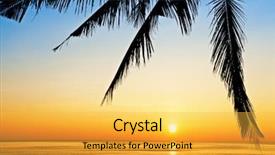  Presentation with nata de coco tropical - Colorful slide deck enhanced with red gold blue - tropical beach at beautiful sunset backdrop and a lemonade colored foreground