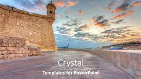  Presentation with sunset - Presentation theme having beautiful-sunset-on-the-isla background and a gray colored foreground