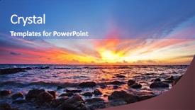  Presentation with rocks - Beautiful theme featuring beautiful sunset on the rocks backdrop and a teal colored foreground