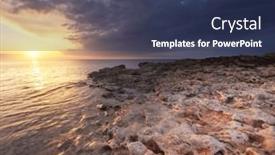  Presentation with sea shore - Slide deck consisting of beautiful-sunset-on-the-sea background and a ocean colored foreground