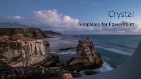  Presentation with sunset beach - Audience pleasing presentation theme consisting of beautiful-sunset-ove-muriwai-beach backdrop and a teal colored foreground