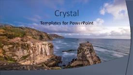  Presentation with sunset beach - Presentation theme enhanced with beautiful-sunset-ove-muriwai-beach background and a teal colored foreground