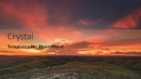  Presentation with island sunset - Presentation with beautiful-sunset-over-climb-sumba background and a coral colored foreground