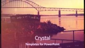  Presentation with effect - Colorful PPT theme enhanced with beach night skies retro - beautiful sunset over harbour backdrop and a violet colored foreground