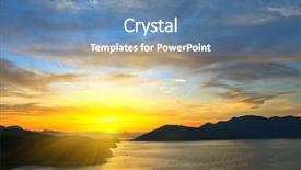  Presentation with sea - PPT layouts consisting of beautiful sunset over sea greece background and a teal colored foreground