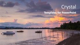  Presentation with thailand - Colorful slide set enhanced with beautiful-sunset-over-the-bay backdrop and a ocean colored foreground