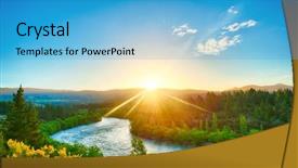  Presentation with new zealand - Amazing slide set having beautiful sunset over the bend backdrop and a teal colored foreground