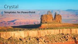  Presentation with sunset - Colorful slide deck enhanced with beautiful-sunset-over-the-butte backdrop and a light blue colored foreground