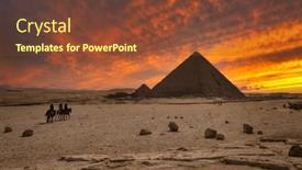  Presentation with egypt pyramid - PPT layouts consisting of beautiful-sunset-over-the-pyramid background and a tawny brown colored foreground