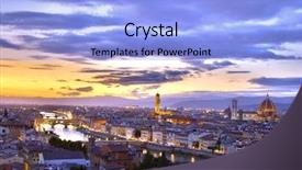  Presentation with italy - Theme featuring beautiful sunset over the river background and a light blue colored foreground
