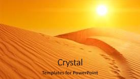  Presentation with sand dunes - Presentation with beautiful sunset over the sand background and a gold colored foreground