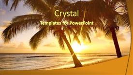  Presentation with caribbean - Presentation theme with beautiful-sunset-over-the-sea background and a tawny brown colored foreground