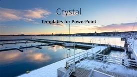  Presentation with sunset - Amazing PPT theme having beautiful-sunset-over-the-snowy backdrop and a teal colored foreground