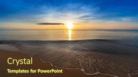  Presentation with tranquil - Presentation design consisting of beautiful-sunset-over-the-tranquil background and a tawny brown colored foreground