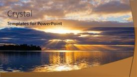  Presentation with tropical - Audience pleasing presentation design consisting of beautiful-sunset-over-tropical-sea backdrop and a coral colored foreground