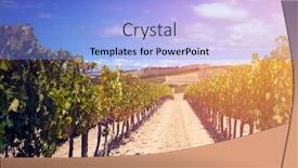  Presentation with vineyards - Beautiful slides featuring beautiful-sunset-over-tuscan-vineyards backdrop and a light blue colored foreground