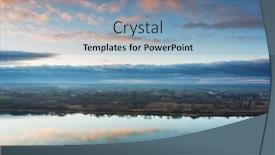  Presentation with sunset - Theme having beautiful-sunset-reflcted-in-vistula background and a light blue colored foreground