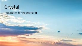  Presentation with sun breaking through clouds - Beautiful slide deck featuring beautiful sunset sky and clouds backdrop and a light blue colored foreground