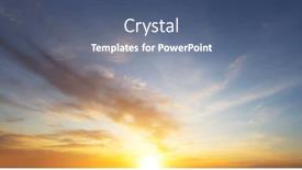  Presentation with sky sun - PPT theme featuring beautiful-sunset-sky-with-clouds background and a ocean colored foreground