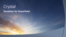  Presentation with sky diving man falling - Amazing PPT theme having beautiful-sunset-sky-with-clouds backdrop and a ocean colored foreground