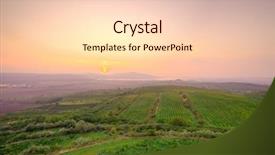  Presentation with vineyards - PPT layouts featuring beautiful sunset view of czech countryside with vineyards background and a lemonade colored foreground