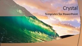  Presentation with beautiful midnight sun over - Audience pleasing presentation consisting of beautiful sunset wave backdrop and a coral colored foreground