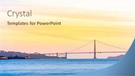  Presentation with pacific - Cool new theme with beautiful-sunset-with-golden-gate backdrop and a cream colored foreground
