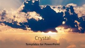  Presentation with sun - Colorful presentation design enhanced with beautiful-sunset-with-rays backdrop and a coral colored foreground