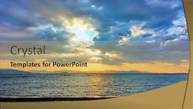  Presentation with sea sun - Audience pleasing presentation design consisting of beautiful-sunset-with-the-sun backdrop and a yellow colored foreground