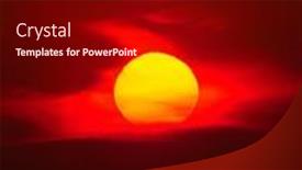  Presentation with wind turbines - Presentation design having beautiful-sunset-with-wind-turbines background and a wine colored foreground