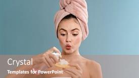  Presentation with cleansing - Amazing theme having beautiful-surprised-girl-using-cleansing backdrop and a coral colored foreground