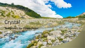  Presentation with glacier - Cool new presentation design with beautiful swift brook backdrop and a  colored foreground