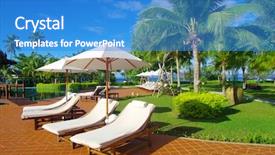  Presentation with swimming pool - Audience pleasing slide set consisting of beautiful swimming pool in thailand backdrop and a teal colored foreground