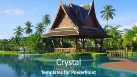  Presentation with thailand - Amazing slide set having beautiful swimming pool in thailand backdrop and a ocean colored foreground