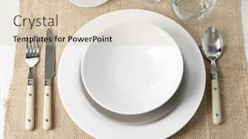  Presentation with table setting - Amazing presentation theme having beautiful-table-setting-close-up backdrop and a soft green colored foreground