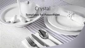  Presentation with table setting - Presentation design featuring beautiful-table-setting-close-up background and a light gray colored foreground