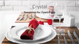  Presentation with table setting - Slide set enhanced with beautiful table setting close up background and a white colored foreground