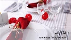  Presentation with table setting - Slides enhanced with beautiful table setting close up background and a light gray colored foreground