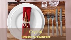  Presentation with table setting - Beautiful presentation theme featuring beautiful-table-setting-close-up and a tawny brown colored foreground