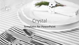  Presentation with table setting - Amazing PPT layouts having beautiful-table-setting-close-up and a  colored foreground