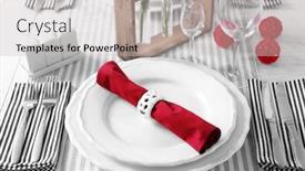  Presentation with table setting - Slide set consisting of beautiful-table-setting-close-up and a light gray colored foreground