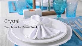  Presentation with table setting - Slide set featuring beautiful-table-setting-close-up and a light gray colored foreground