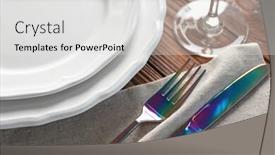  Presentation with table setting - PPT theme consisting of beautiful-table-setting-close-up and a  colored foreground