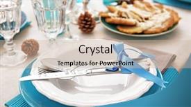  Presentation with hanukkah - Slide deck enhanced with beautiful table setting for hanukkah closeup background and a soft green colored foreground