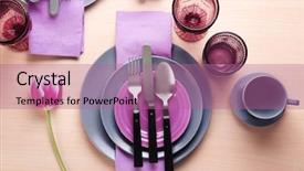  Presentation with dark vintage wood table texture - Audience pleasing PPT layouts consisting of beautiful table setting on light backdrop and a coral colored foreground