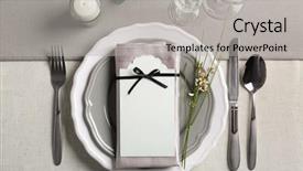  Presentation with table setting - Slides having beautiful table setting with silver background and a light gray colored foreground