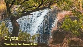  Presentation with waterfall - Slides having beautiful-tad-faed-waterfall-laos background and a tawny brown colored foreground