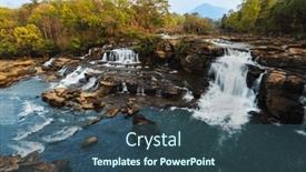  Presentation with hang - Slide deck with beautiful-tad-hang-waterfall background and a ocean colored foreground